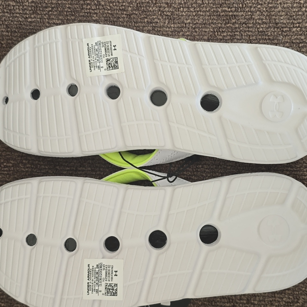 UNDER ARMOUR BRAND WOMEN'S FLORESCENT YELLOW FLIP-FLOPS SANDALS SIZE 6 - Picture 7 of 16